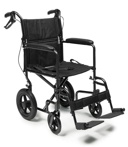 Deluxe Transport Chair, 12" Rear Wheel (EJ870-1), Black