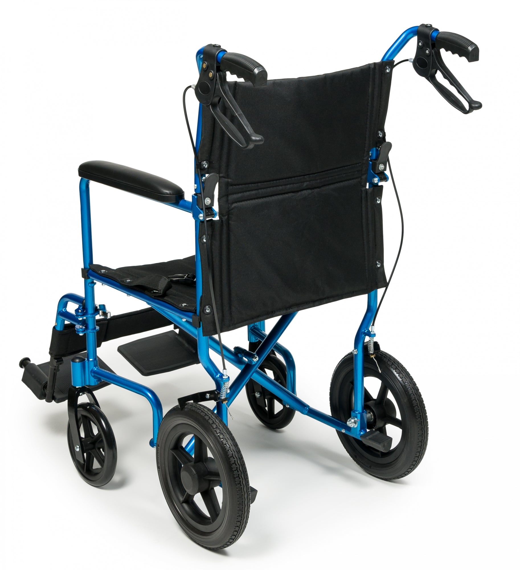 Deluxe Transport Chair, 12" Rear Wheel (EJ870-1), Blue