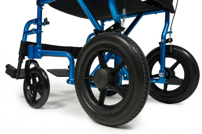 Deluxe Transport Chair, 12" Rear Wheel (EJ870-1), Blue