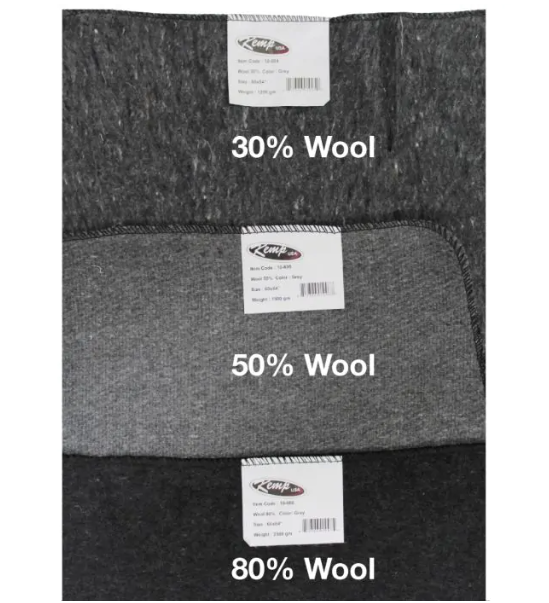 Kemp USA 30% Wool Blanket Gray medical supply
