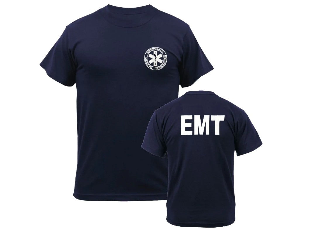 Kemp USA EMT T-Shirt Navy Printed Front and Back 2X-Large medical supply