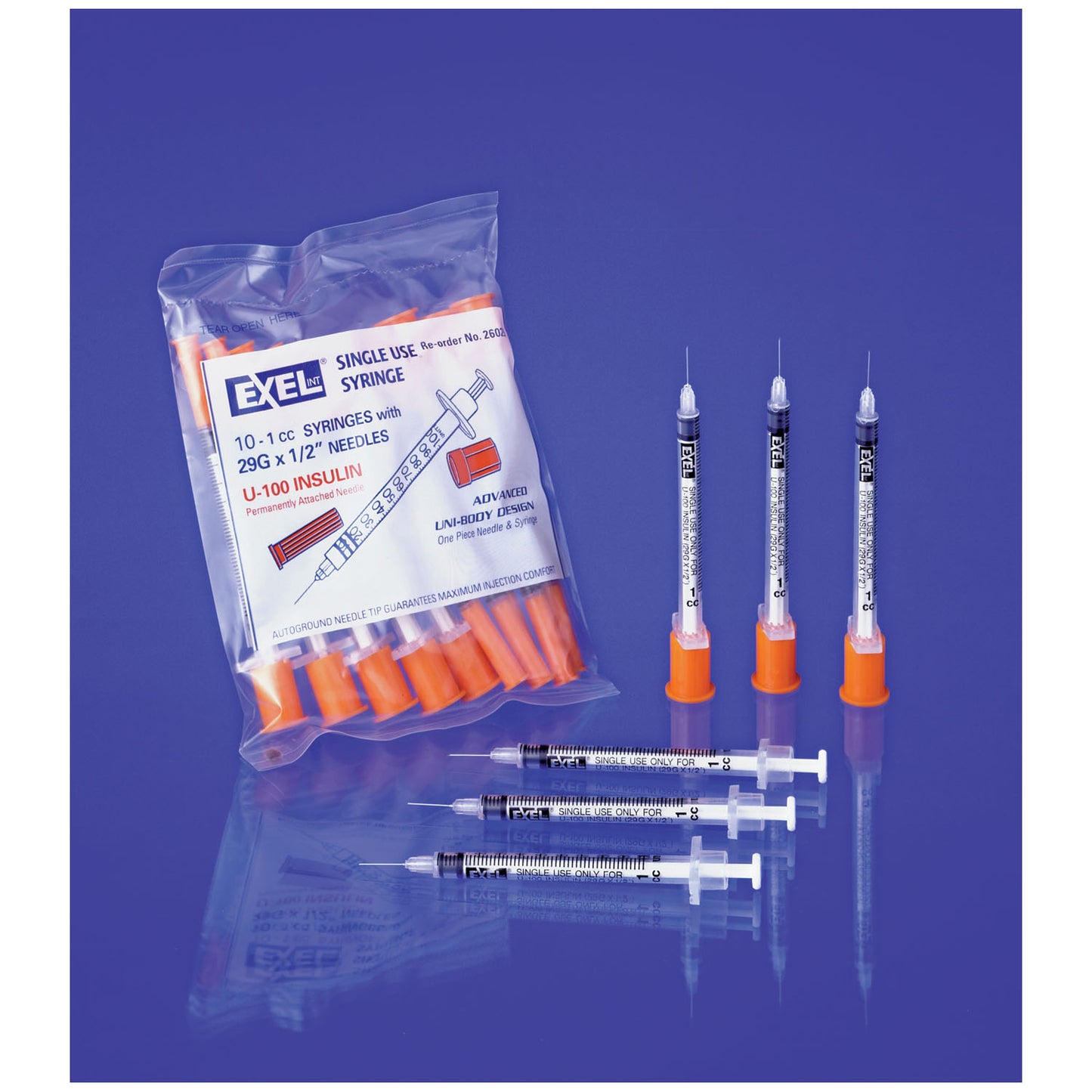 Exel Insulin Syringe & Needle 3/10cc 30G Box medical supply