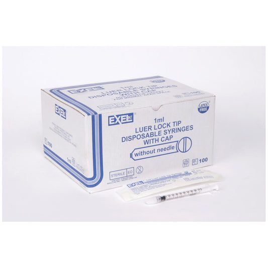 Exel Tuberculin Syringe Only 1cc Luer Lock with Cap Box medical supply