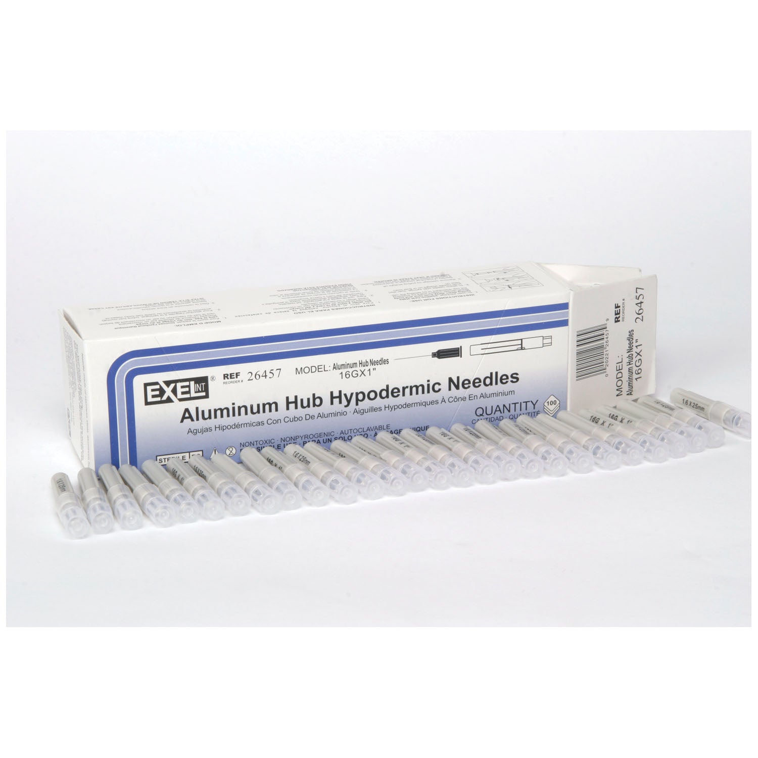 Exel Corporation Aluminum Hub Hypodermic Needle 16G x 1 Veterinary Box of 100 medical supply
