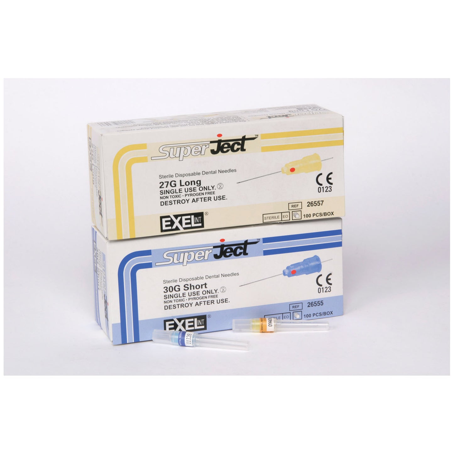 Exel Corporation Dental Needle 27G Long 32mm Box 100 medical supply