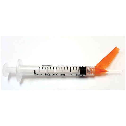 Exel Corporation Safety Syringe 3cc 25G x 5/8 inch Case medical supply