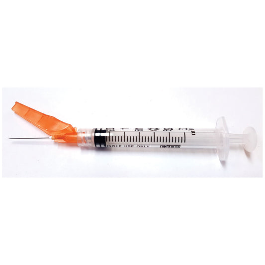 Exel Corporation Safety Syringe 3cc 25G x 1 inch Case medical supply