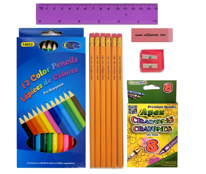 Elementary School Stationary Kit 11 Piece 48 Kits Case medical supply
