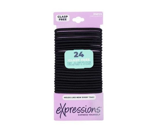 Expressions Hair Ties Black 24 Pieces 48 Packs/Case medical supply