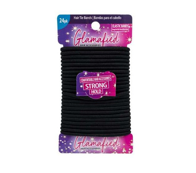 Glamafied Hair Ties Black 24 Pieces 48 Packs/Case medical supply