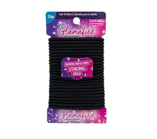 Glamafied Hair Ties Black 24 Pieces 48 Packs/Case medical supply