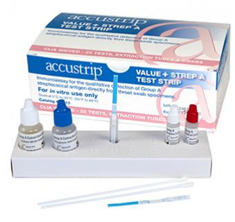 Accustrip Strep A Test Strip CLIA-Waived 25 Box medical supply