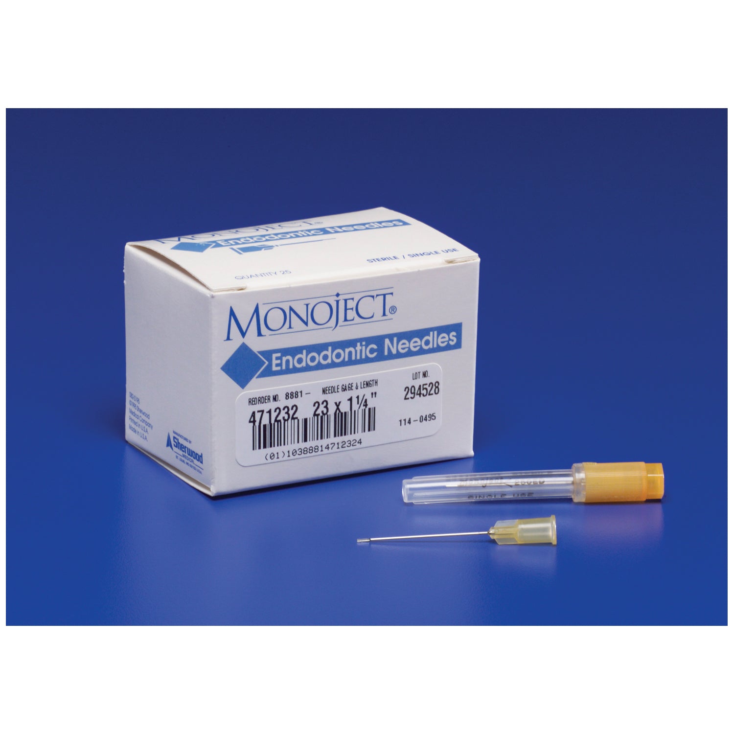 Cardinal Health Endodontic Irrigation Needle 23G Orange Sterile Box medical supply