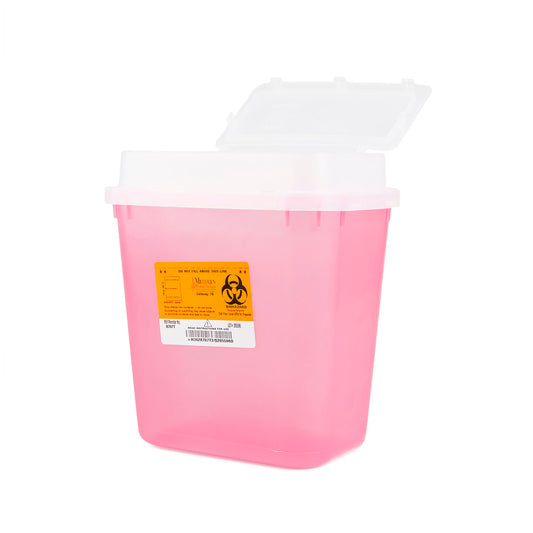 Medegen Sharps Container 2 Gallon Translucent Red Tortuous Path Lid 10 per Case medical supply