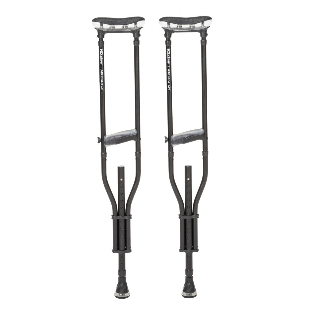 MD by Drive Air Crutch Adjustable Foam Pads Gel Handles Onyx medical supply