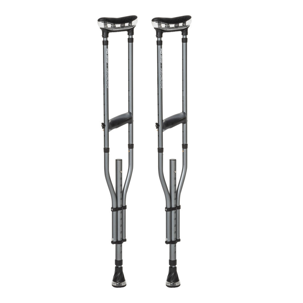 MD by Drive Air Crutch Adjustable Foam Pads Gel Handles Slate medical supply