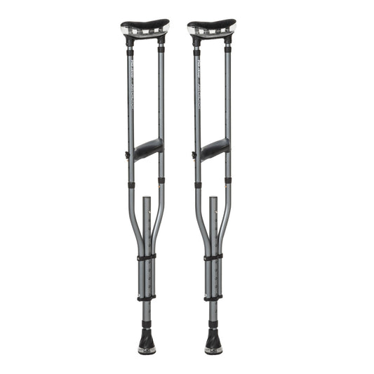 MD by Drive Air Crutch Adjustable Foam Pads Gel Handles Slate medical supply
