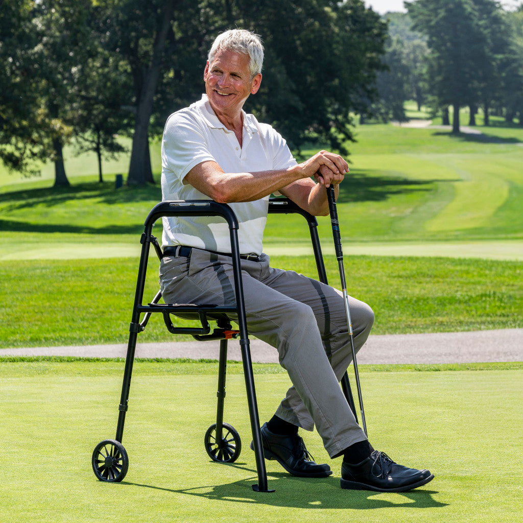 MD by Drive Air-Go Walker with Seat Sapphire medical supply
