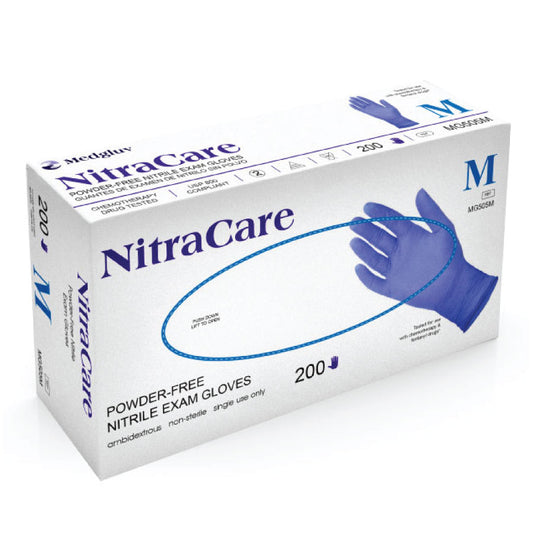 Medgluv Nitrile Exam Gloves X-Small Cobalt Blue 200/bx 10 bx/cs medical supply