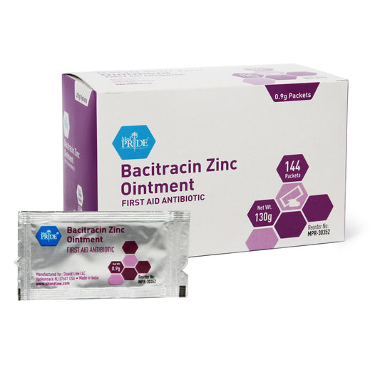 MedPride Bacitracin Zinc Ointment 0.9 g Packets Case medical supply