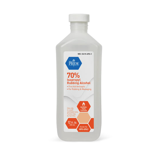 MedPride 70% Isopropyl Rubbing Alcohol 12oz Case of 24 medical supply