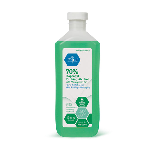 MedPride 70% Isopropyl Rubbing Alcohol With Wintergreen Oil 12oz Case of 24 medical supply