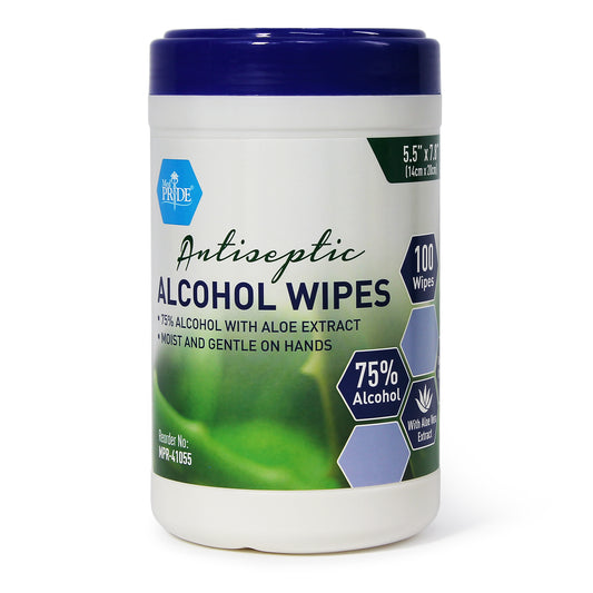MedPride Antiseptic Alcohol Wipes 75% Alcohol Canister Case medical supply