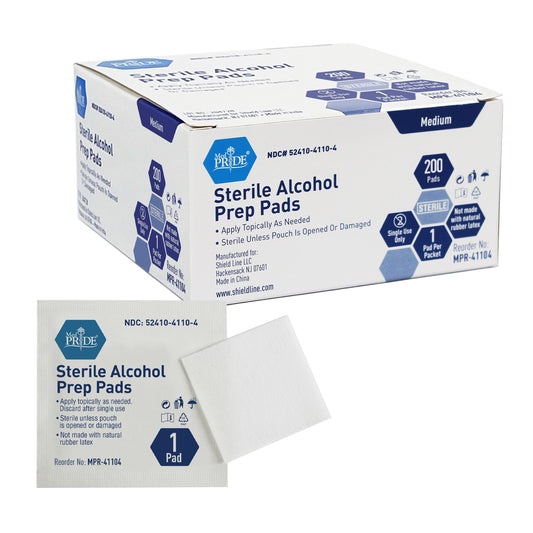 MedPride Sterile Alcohol Prep Pads Medium MPR-41104 medical supply