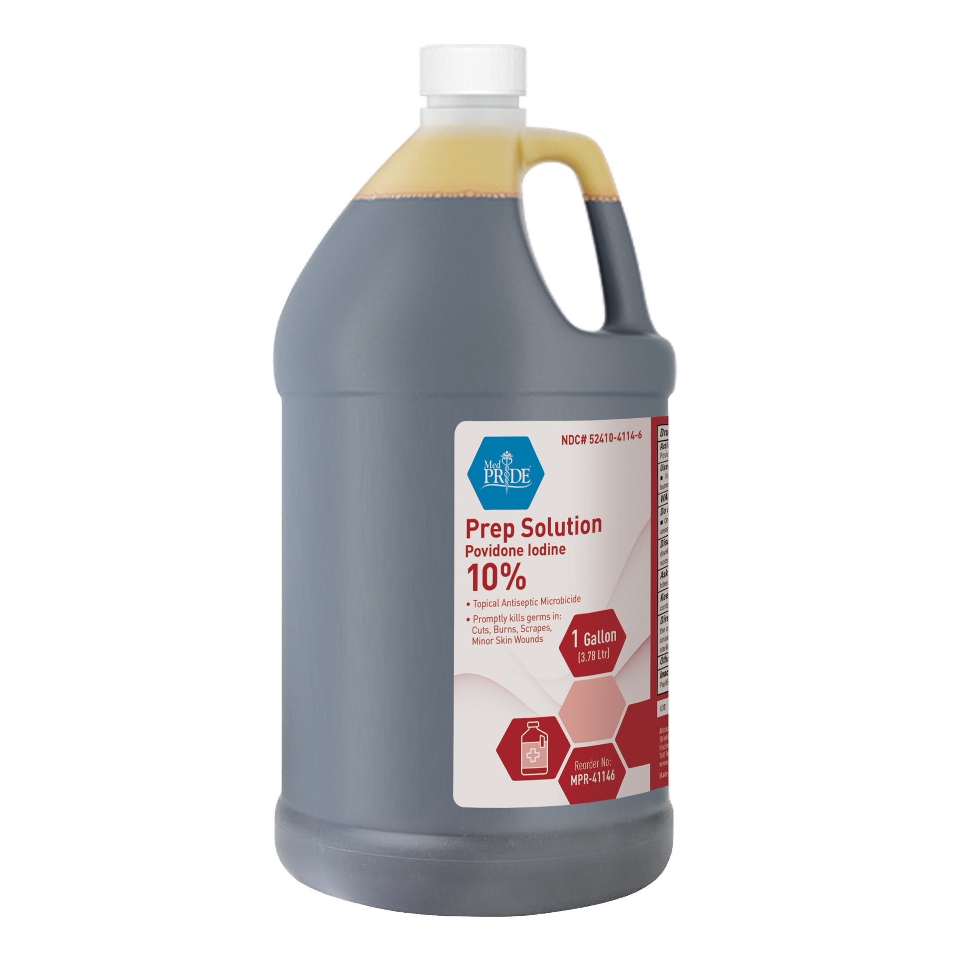MedPride Povidone Iodine Prep Solution 1 Gal 4 Case medical supply