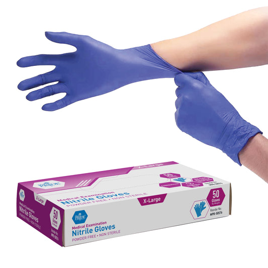 MedPride Nitrile Ice Blue Exam Gloves XL 20/50/cs medical supply
