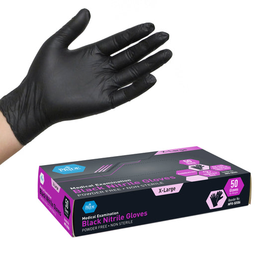 MedPride Black Nitrile Exam Gloves XL Case medical supply