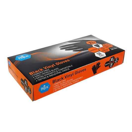 MedPride Black Vinyl Nitrile Gloves XL Powder Free Case of 1000 medical supply