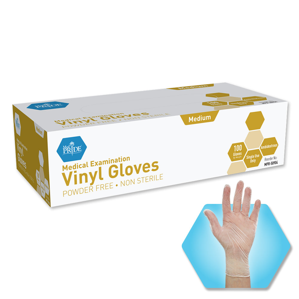 MedPride Vinyl Exam Gloves Small Powder-Free Case medical supply