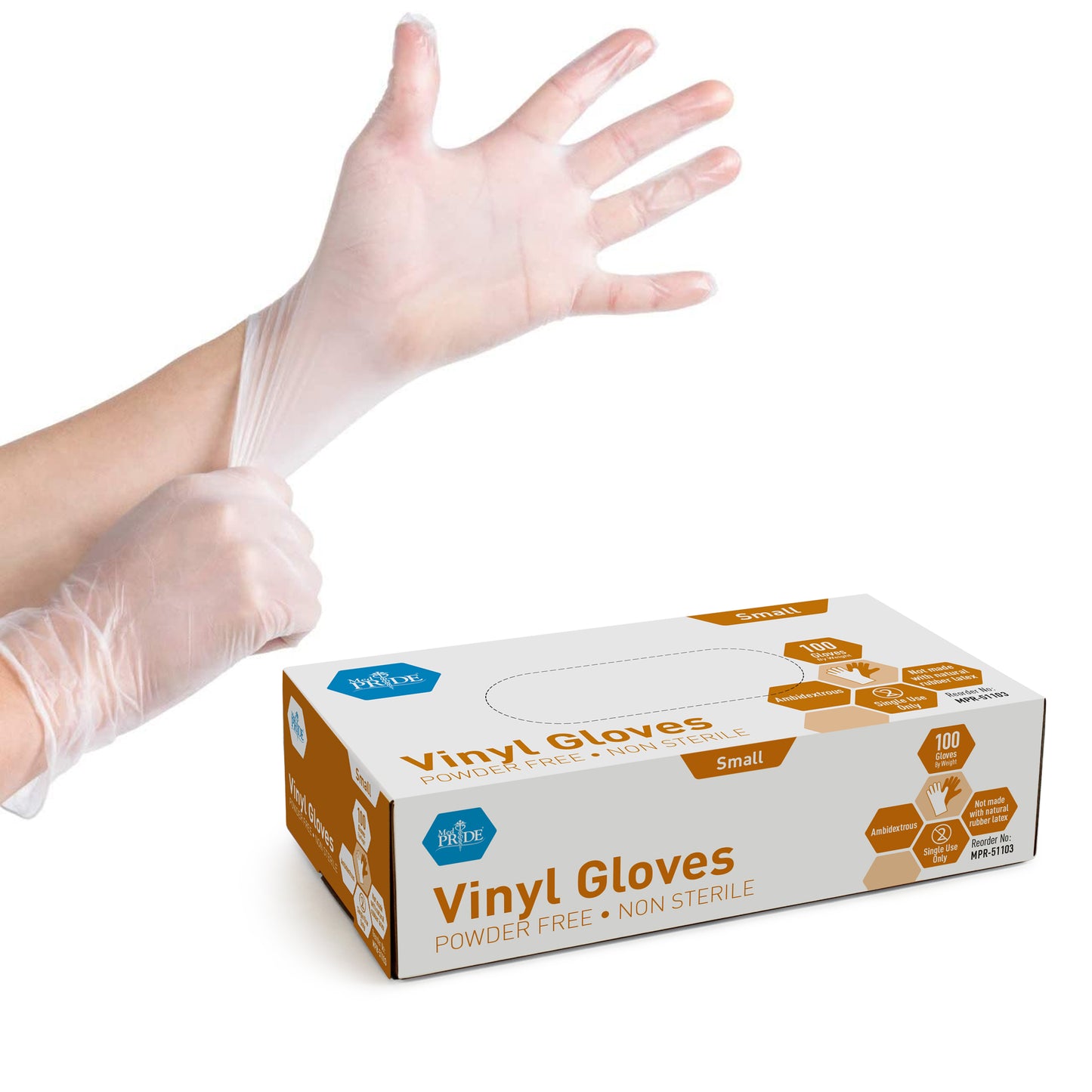 MedPride Vinyl G.P. Gloves XL Powder-Free Case medical supply
