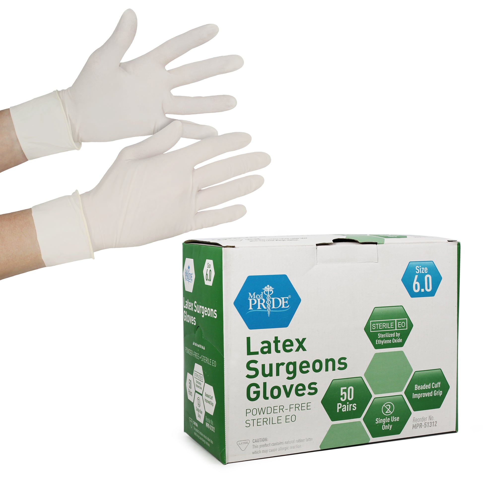 MedPride Latex Surgeons Gloves Size 6 Sterile medical supply