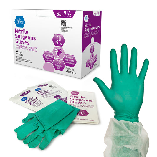 MedPride Nitrile Surgeons Gloves Sterile Powder Free Size 6.0 Case medical supply