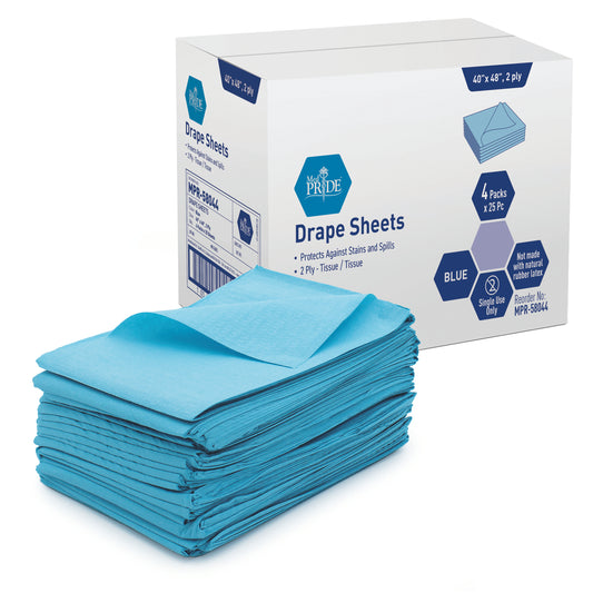 MedPride Drape Sheets T/T 40x48 2-Ply Blue Case medical supply