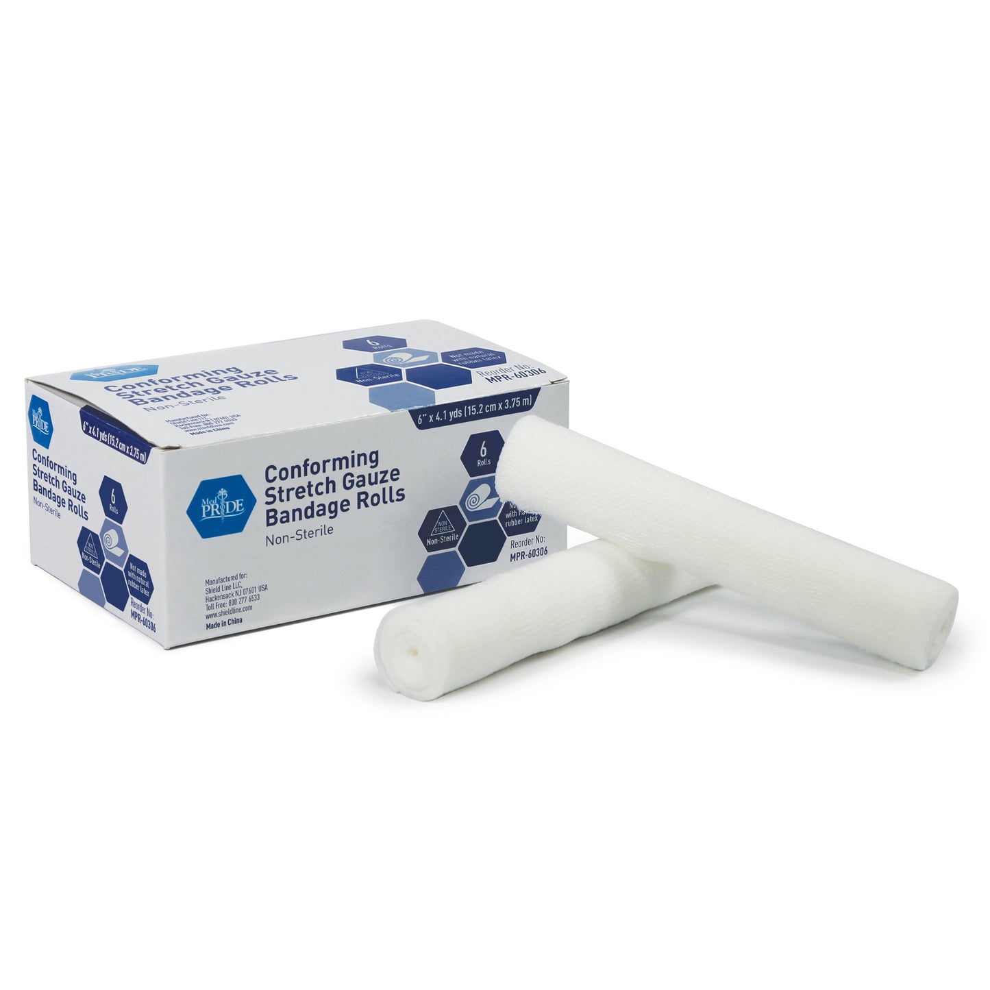 MedPride Stretch Gauze Bandage Roll 6 in 8/6/cs medical supply