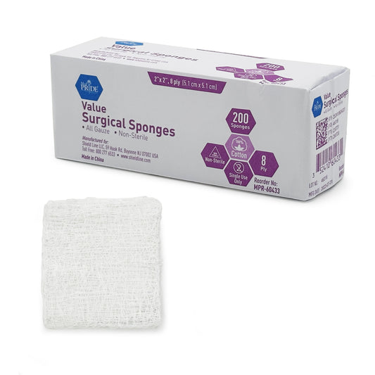 MedPride Value Gauze Sponge 2x2 In 8-Ply medical supply