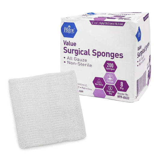 MedPride Value Gauze Sponge 4x4 8-Ply Case medical supply