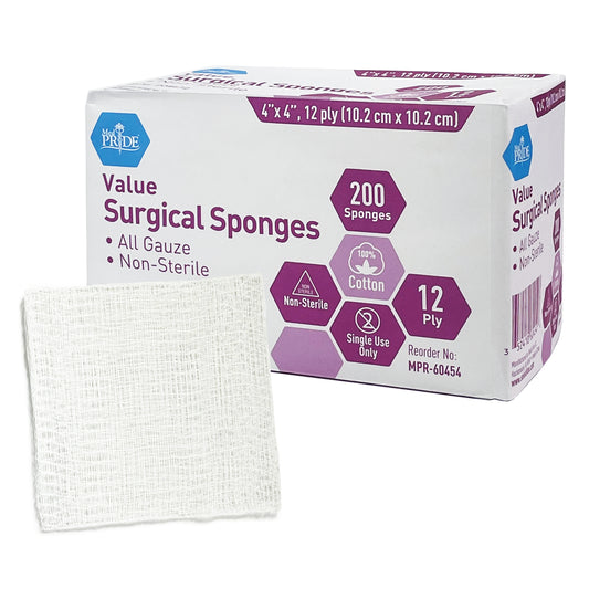 MedPride Value Gauze Sponge 4x4 12-Ply Case medical supply