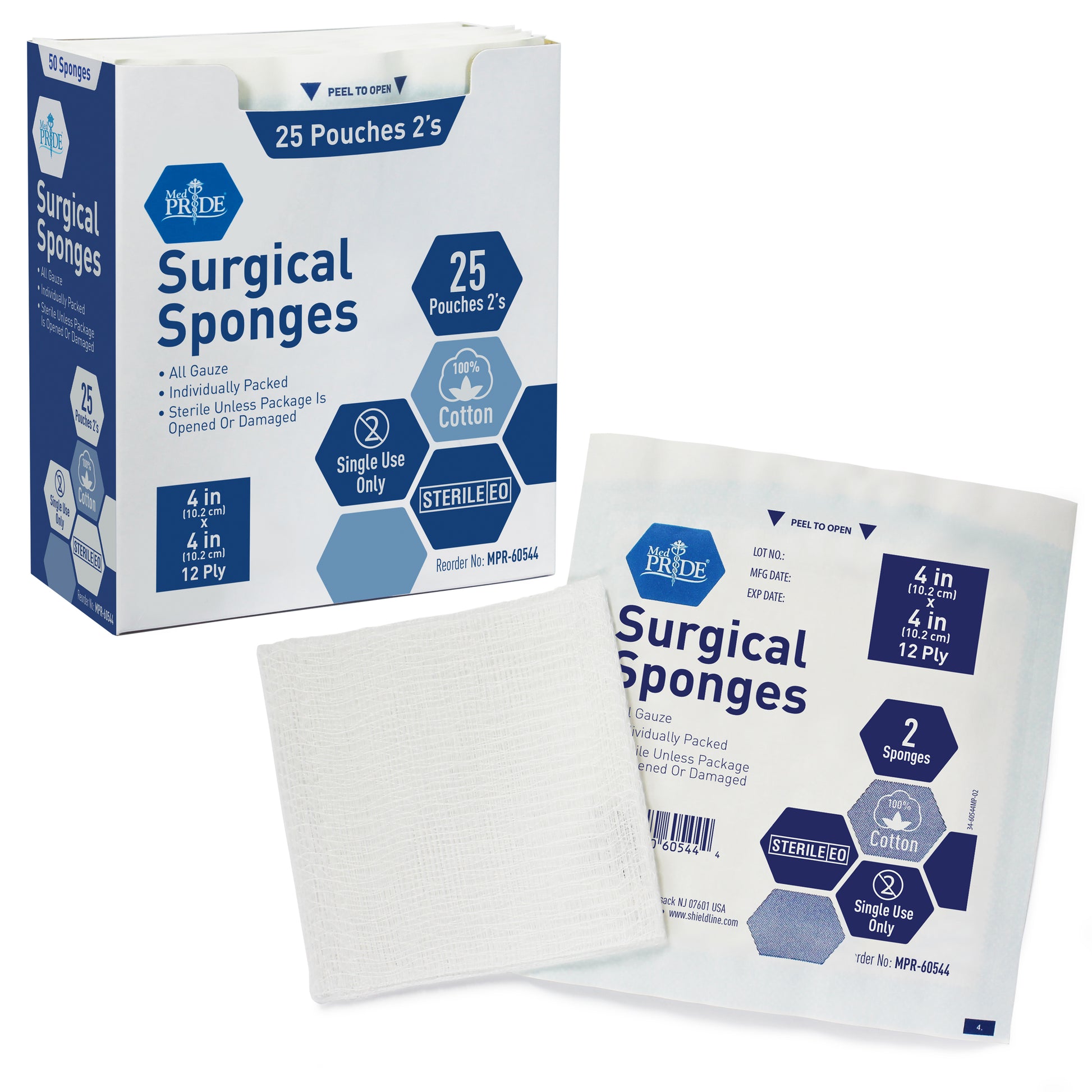MedPride Sterile Gauze Sponge 4x4 12-Ply Case medical supply