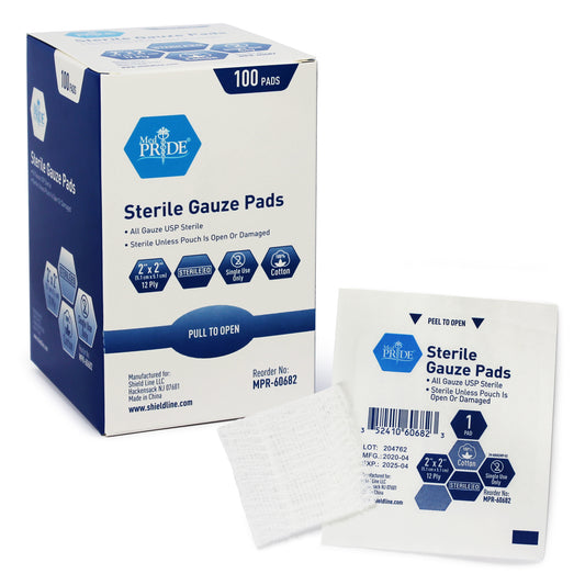 MedPride Sterile Gauze Pad 2 x 2 12-Ply Case medical supply