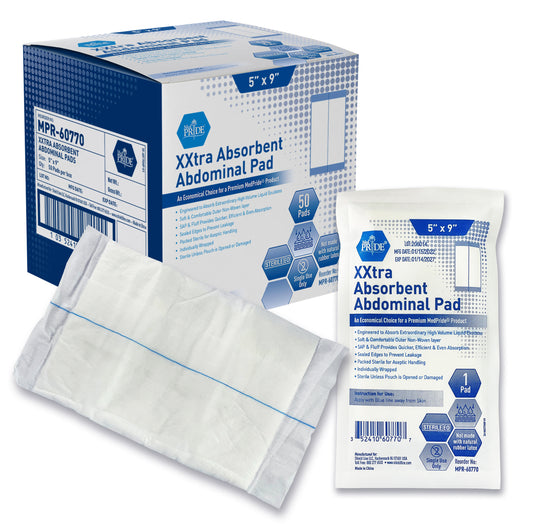 MedPride Extra Absorbent Abdominal Pad 5x9 Sterile Case medical supply