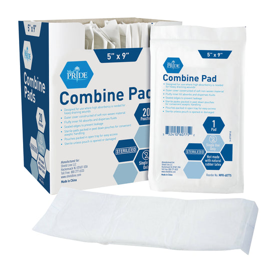 MedPride 5 x 9 inch Sterile Abdominal Pad Case of 400 medical supply