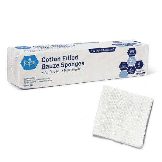 MedPride Cotton-Filled Gauze Sponge 2x2 8-Ply Case medical supply
