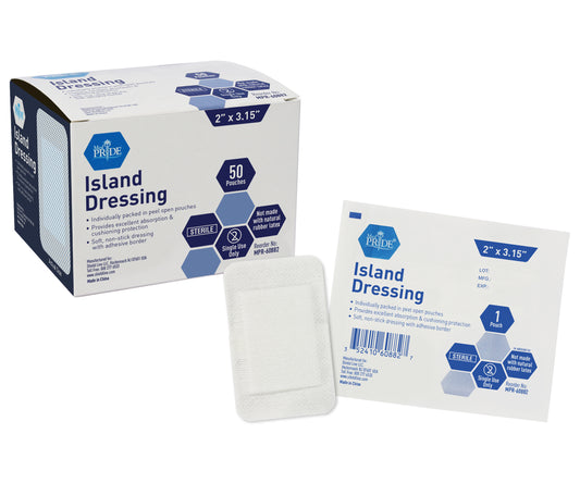 MedPride Island Dressing Sterile 2x3.5 6/50/cs medical supply