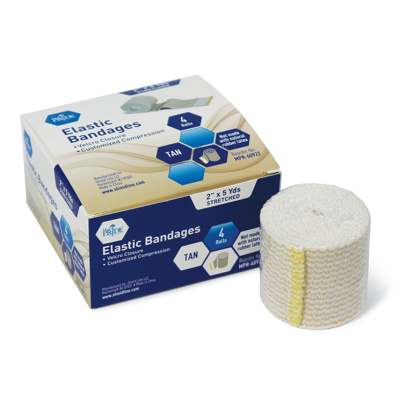 MedPride Velcro Elastic Bandages 2 in Yellow medical supply