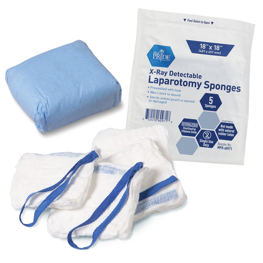 MedPride Laparotomy Sponge Sterile X-ray Detectable 18x18 medical supply