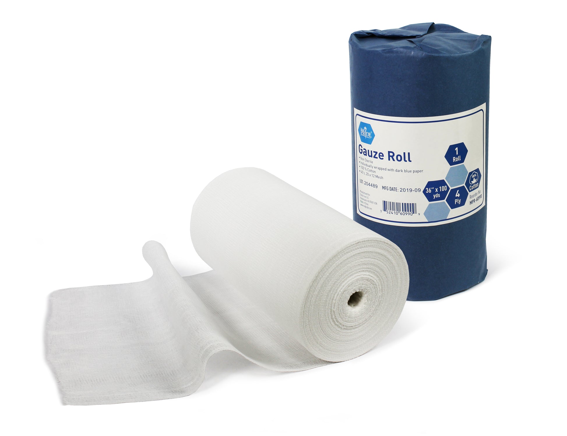 MedPride Gauze Roll 36 x 100 Yds 20x12 Mesh 12 rolls/cs medical supply